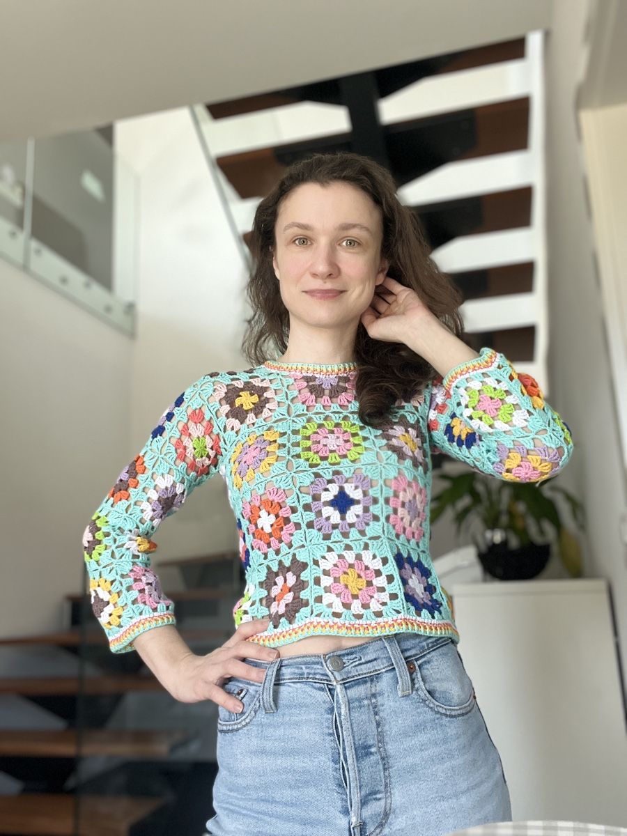 T-shirt: Pull crochet fait main Granny Square – Nuovo (secondo la descrizione) da Renan BE venduto da Mme_balec 1