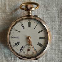 Antike Galone Silber-Taschenuhr um 1900, für Bastler