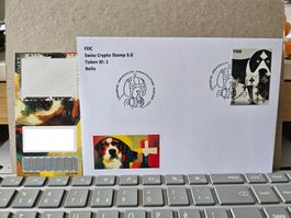 FDC Ausschnitt Swiss Crypto Stamp 3.0, ID1, Bella