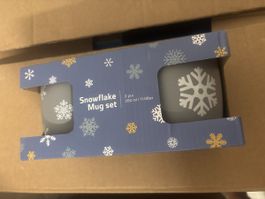 Schneeflocken Tassen Set 2 Stk. Porzellan Weihnachten Winter