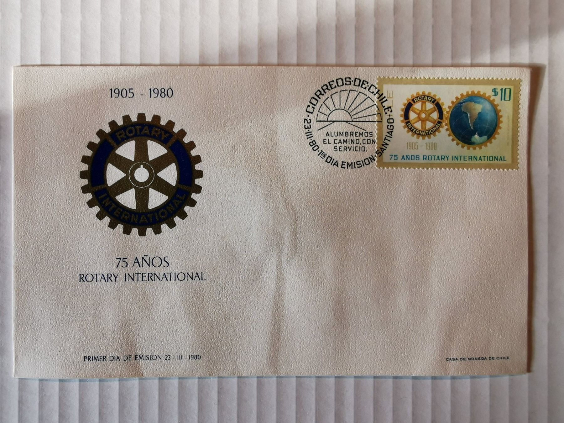 Tutti i francobolli: FDC Chile - Rotary Internacional 1980 – Usato da Pailly venduto da jme99