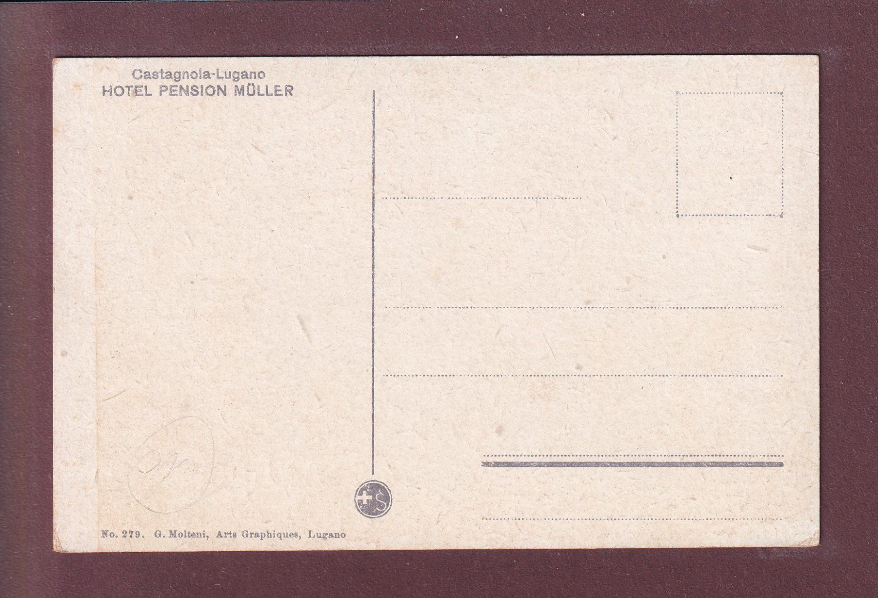 Cartoline postali: CASTAGNOLA - Hotel Pension Müller – Usato da Pully venduto da nicecards 1