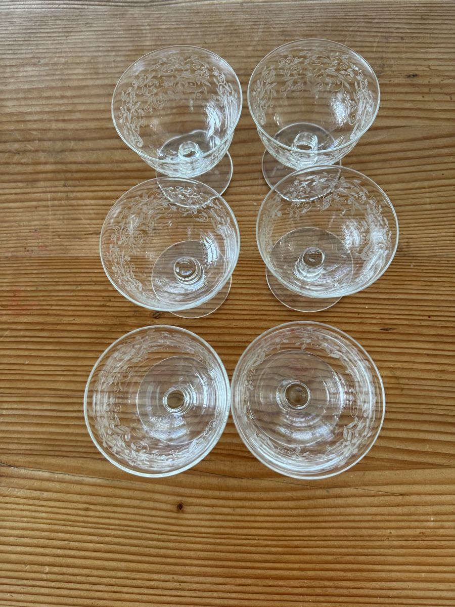 Gläser: 6x Dessertkelch mit Blumenmuster baccarat? – Gebraucht aus Lanzenhäusern von Galaa 3