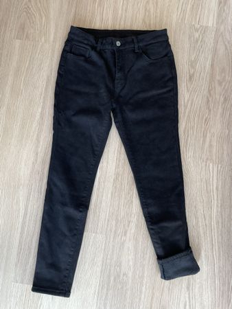 Warme, gefütterte Winter-Thermo-Jeans, schwarz, Grösse L
