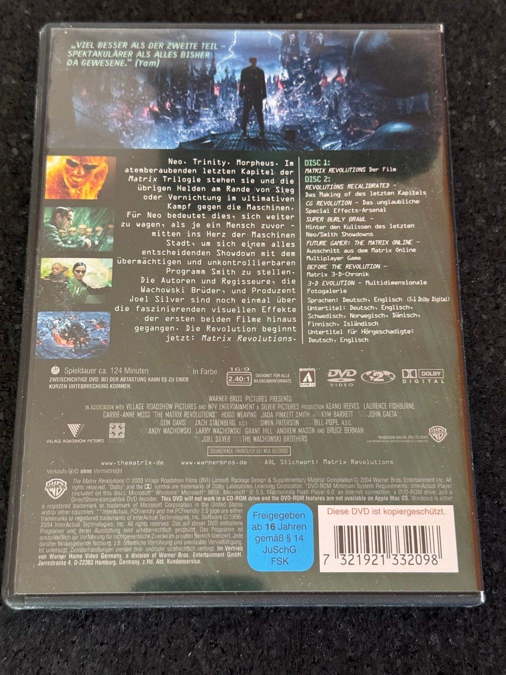 Tutti i DVDs: MATRIX REVOLUTIONS 2DVD Disc's Edition DE/EN – Usato da Fribourg venduto da tschjoly 1