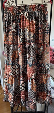 Maxi Jupe longue patchwork bohème taille L