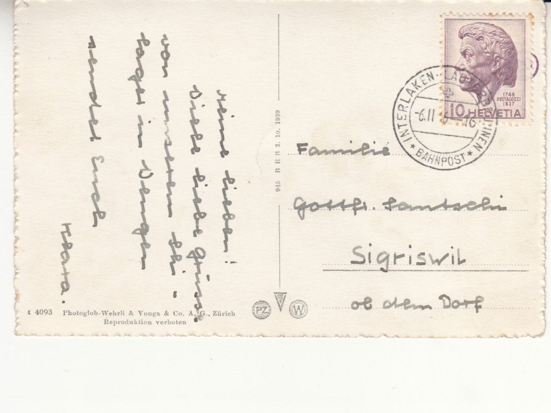 Cartoline postali: Wengen 1946 – Usato da Bürglen TG venduto da StampGraf 1