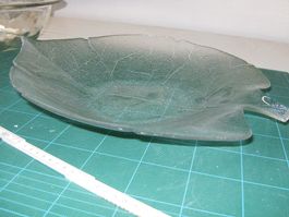 Glasschale Blatt 39.5x35.5x7.5 cm 1980er-Jahre