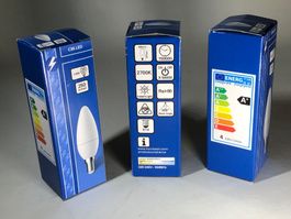 3 Stück LED Leuchtmittel - Kerzenform / e14 / 270 Lumen