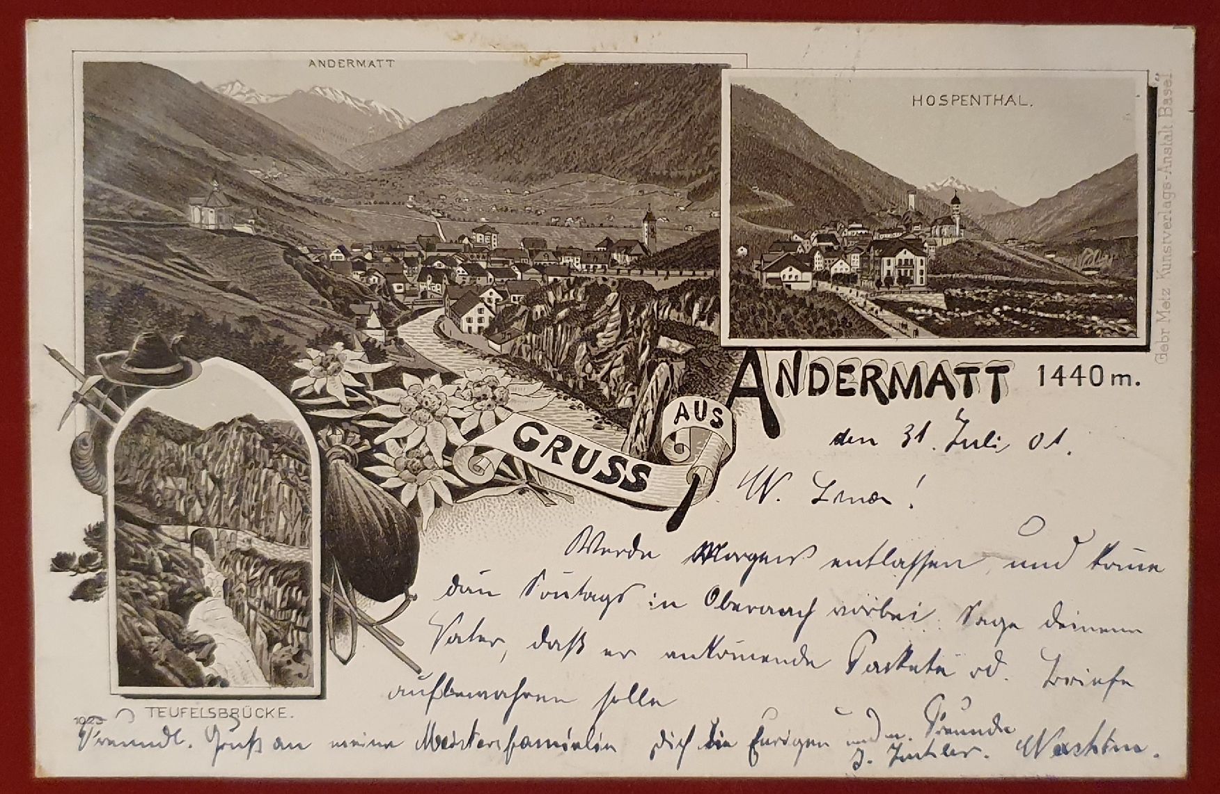 Cartoline postali: Gruss aus Andermatt 1901 – Usato da Kreuzlingen venduto da Rschweiz1