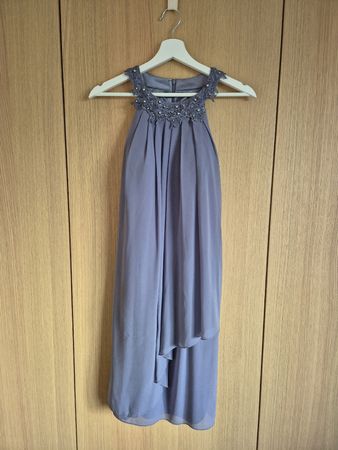 Cocktailkleid, flieder, mit Spitze und Perlen