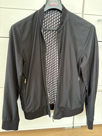 COS Reversible Bomber Jacket Size M Black/White Geometric 