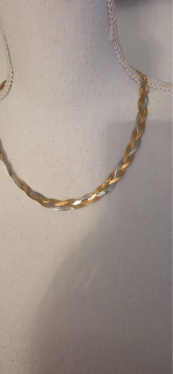 Catenine: Kette geflochten bicolor Gold-Silber-Look  – Usato da St. Gallen venduto da mania03