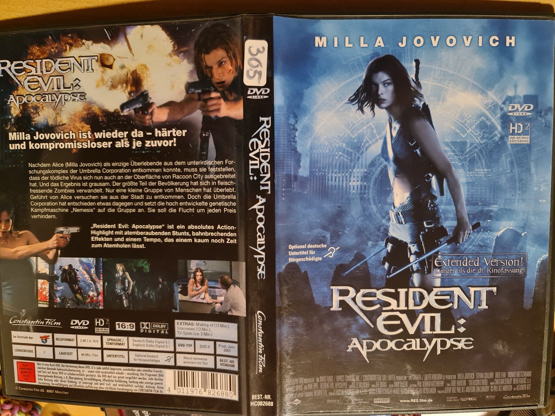 Tutti i DVDs: Resident Evil Apocalypse DVD Extended Version Horrorfilm – Usato da Dintikon venduto da Vexi