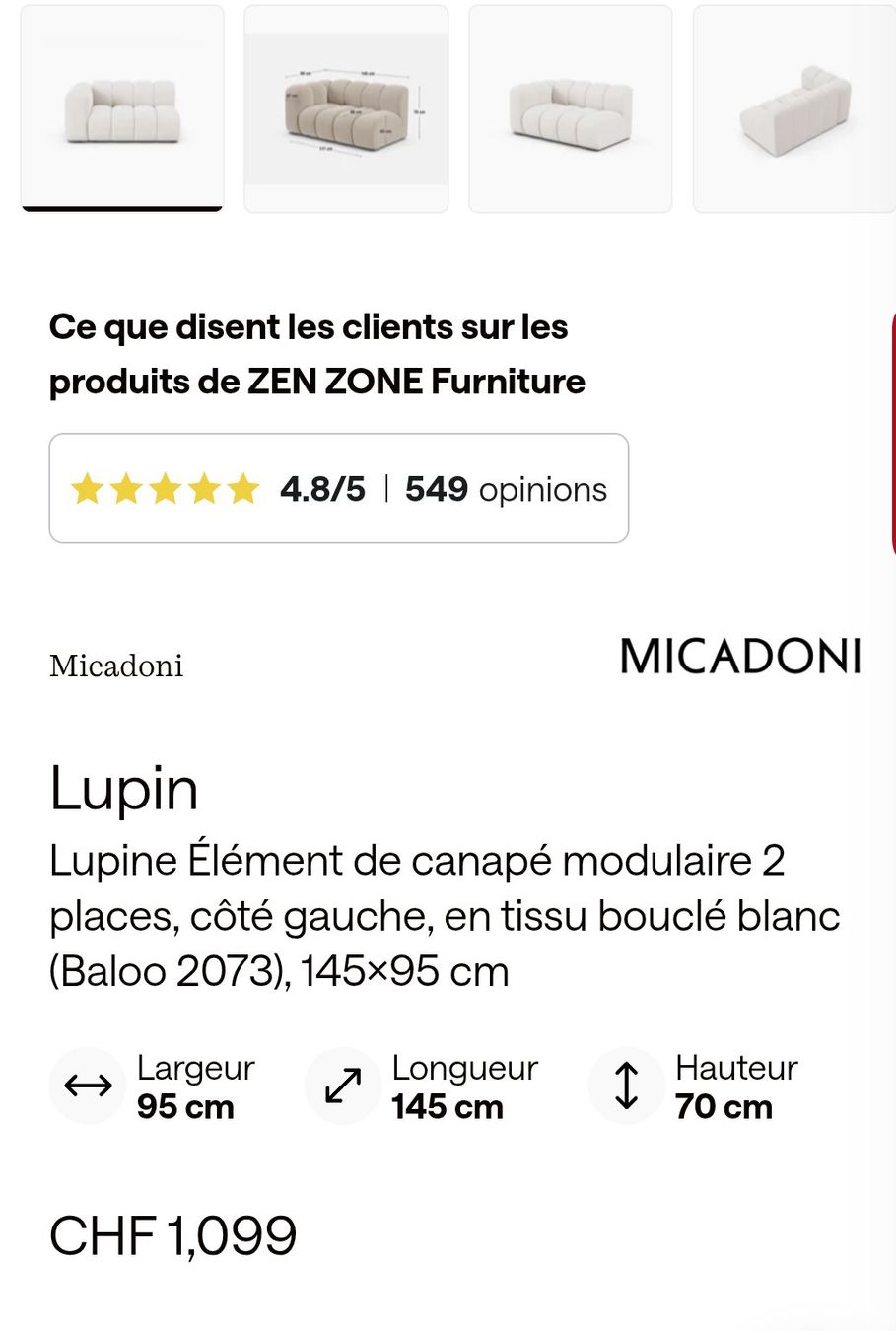 Sofas: Canapé sofá – Neuf avec emballage d'origine à Yverdon-les-Bains par ner_9rv2