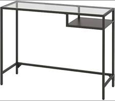 IKEA VITTSJÖ superschmaler Laptoptisch, Konsole Schwarz/Glas