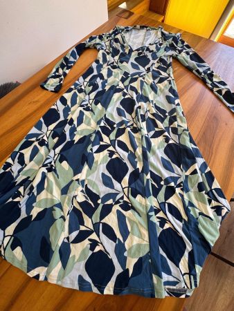 NATURA Maxi-Kleid Blumenprint Blau-Grün Gr. L/XL  🍃