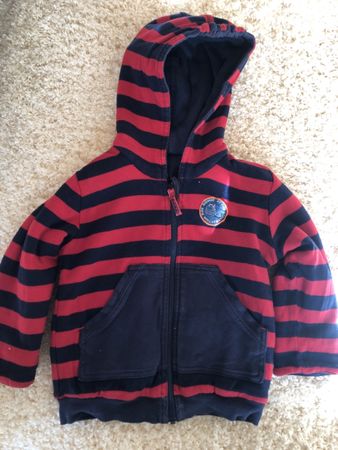 Gestreifte Jacke mit Kapuze, Grösse 86