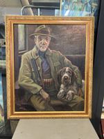 "Le Vieux Chasseur" huile de John Henri DELUC(1868-1958)