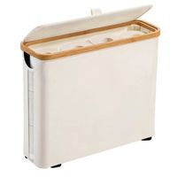 Panier de Rangement pour Papier Toilette en Bambou et Tissu