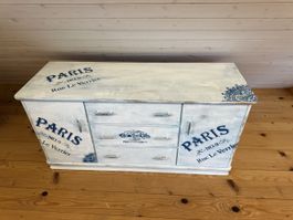 Kommode Paris Design weiss blau Holz guter Zustand