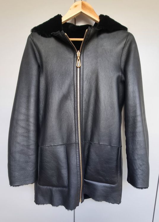 Sandro Paris reversible Shearling Coat Lammfell Mantel S (Neu