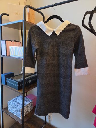 Favóri Collection Business Kleid – Grösse S – Grau/Weiss 🤍