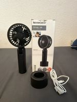 Tragbarer Ventilator Schwarz mit Ladekabel Neu