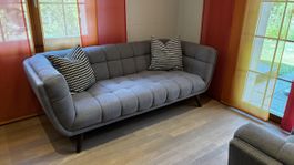 Design Sofa grau stoff