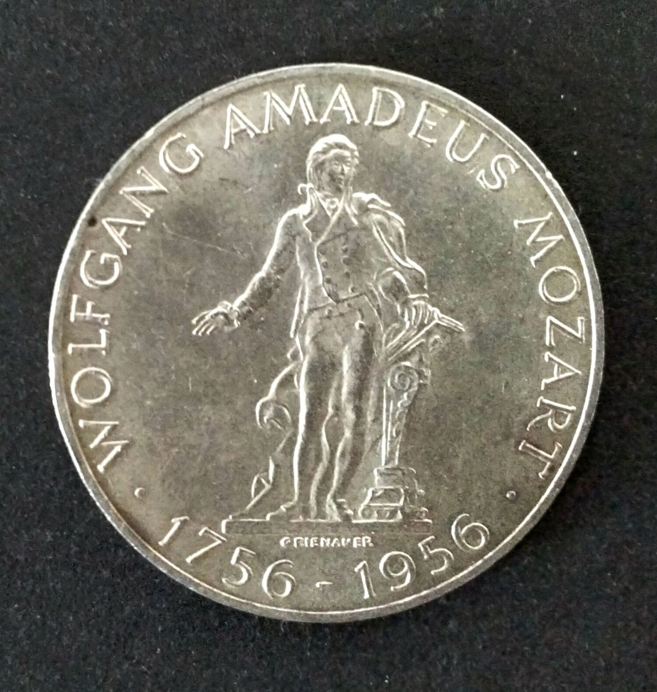 Tutti le monete: 25 schilling Mozart Austria 1956 argento – Usato da Locarno venduto da Muzio 1