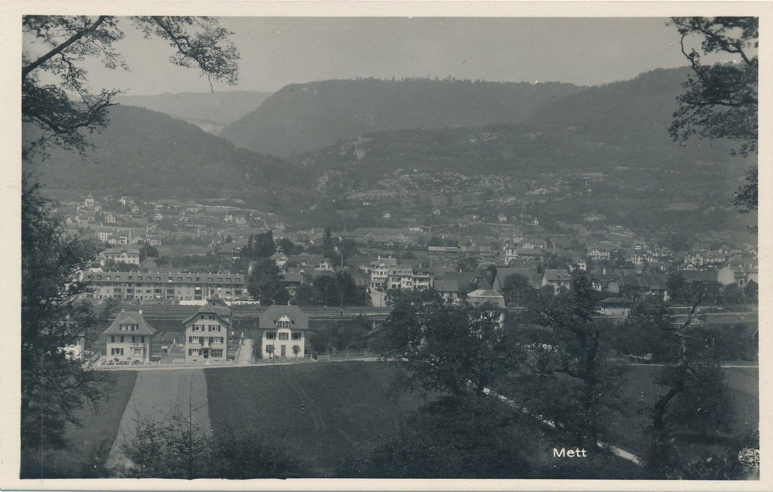Cartoline postali: Biel BE Mett Ortsansicht , ca.1950 – Usato da Solothurn venduto da Bepposol