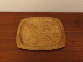 Geschnitzte Holz Schale von 1949 vintage Holzschale