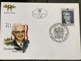 Österreich 1969 Ersttagsbrief Franz Jonas Bundespräsident