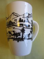 Swiss Porzellan Tasse -Kuh Alpen Motiv - neu
