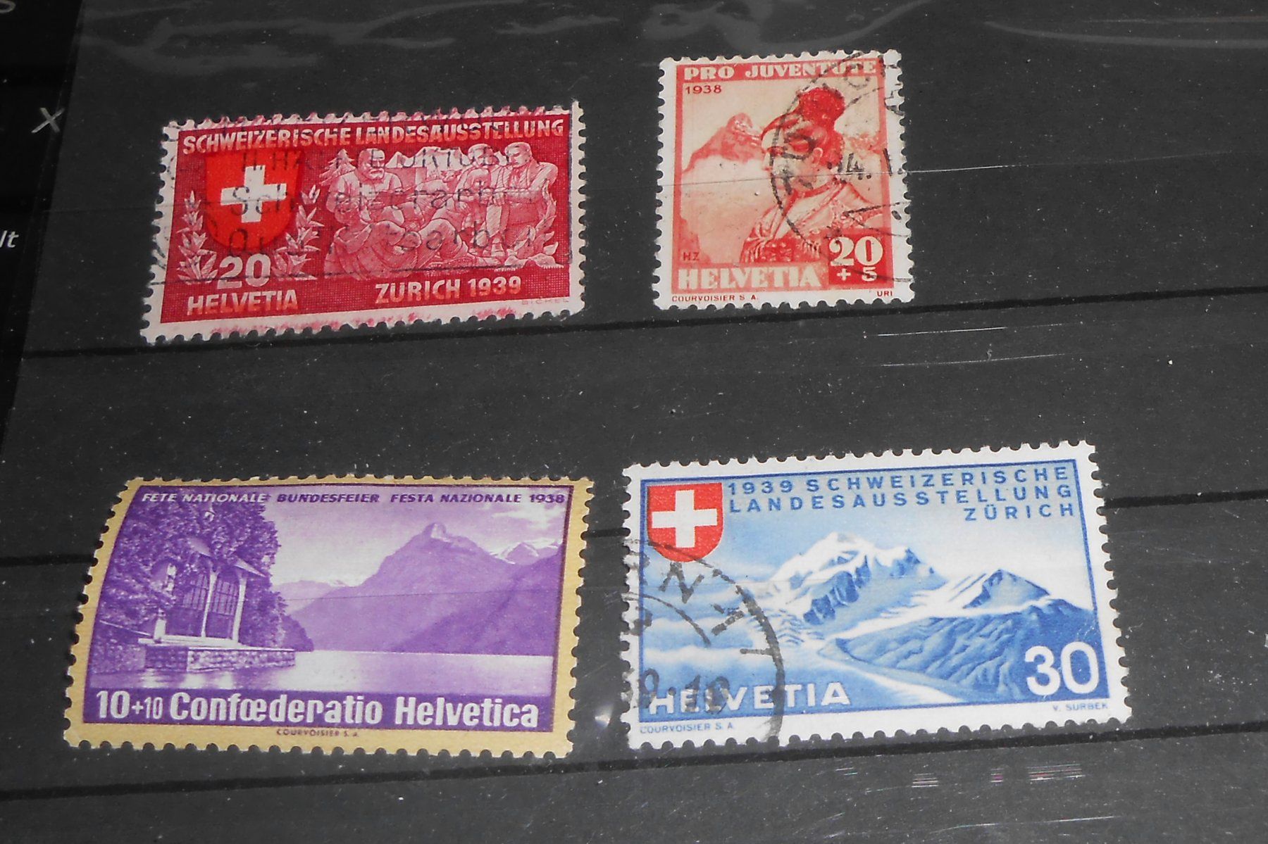 Tutti i francobolli: Briefmarken Set Schweiz 1938/1939 4 Stk. – Usato da Basel venduto da Javer