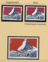1965, ABART, MATTERHORN, 30 RAPPEN, EINBUCHTUNG IM GRAUDRUCK