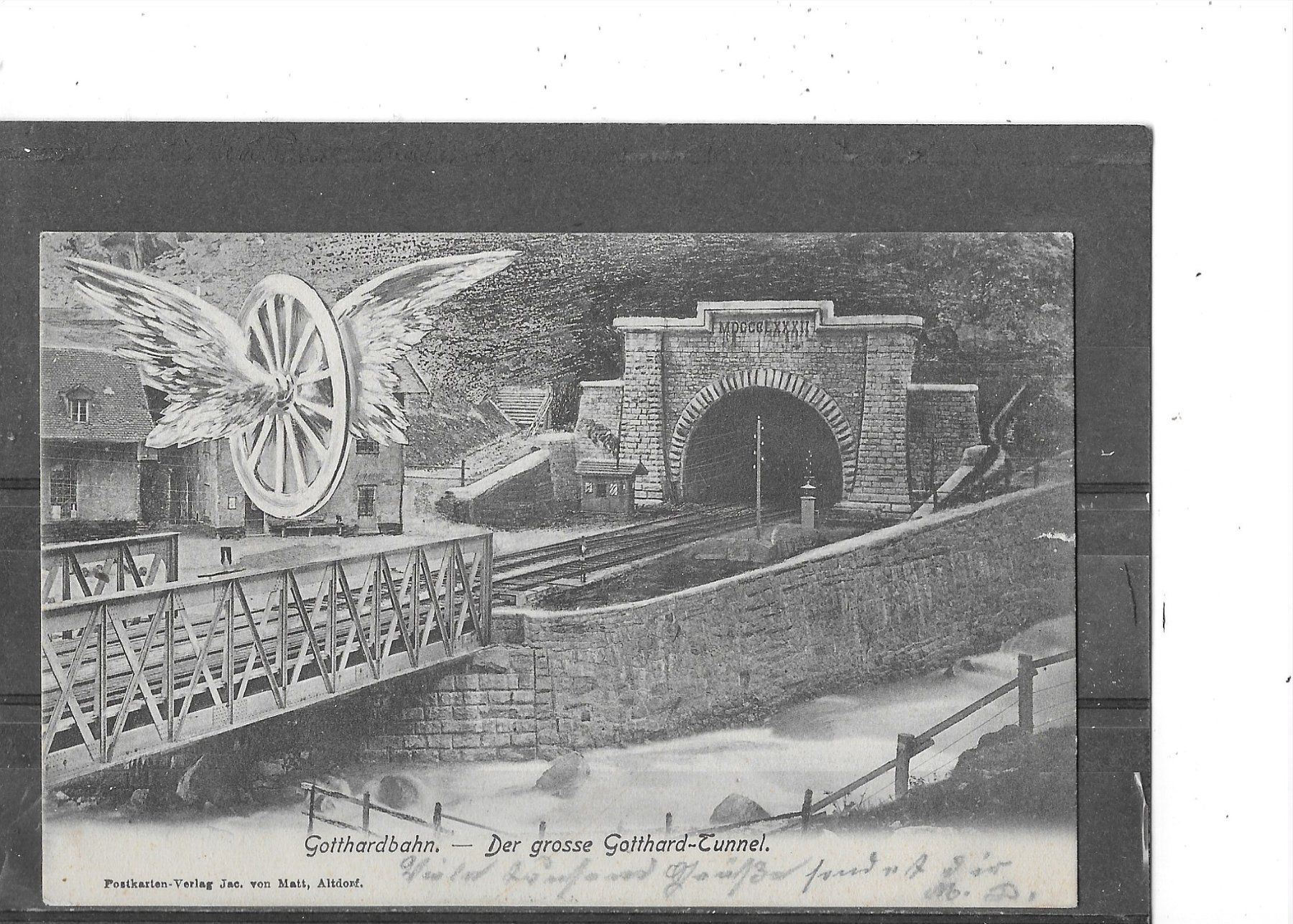 Cartoline postali: Gotthardbahn 1903 - Der grosse Gotthard-Tunnel – Usato da Schocherswil venduto da Wilare