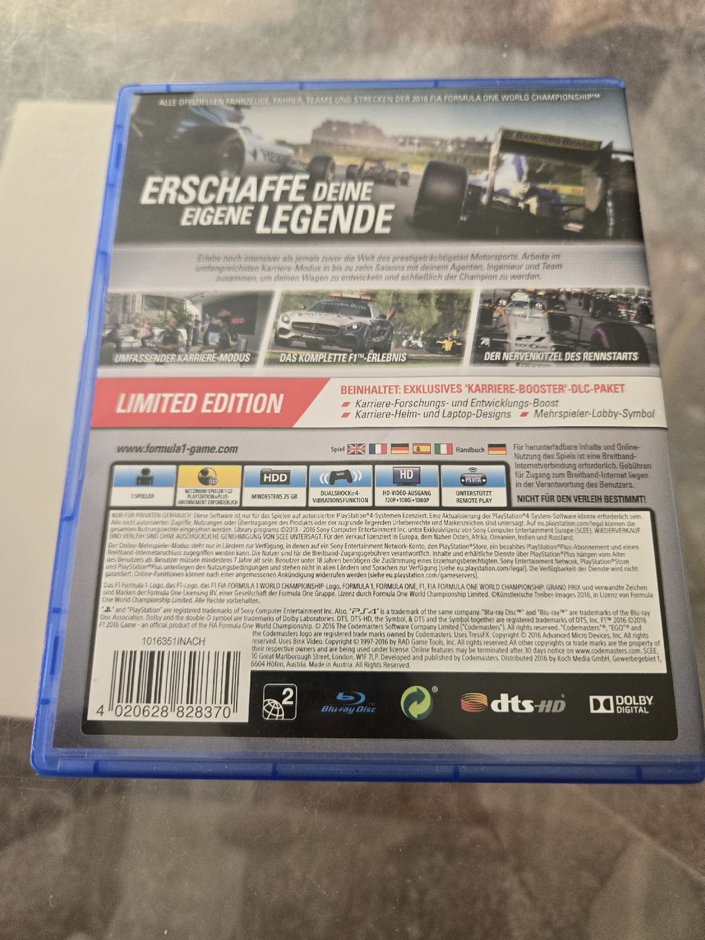 Spiele: Formula 1 2016 PS4 – Gebraucht aus Bussigny von Kfdlt 1