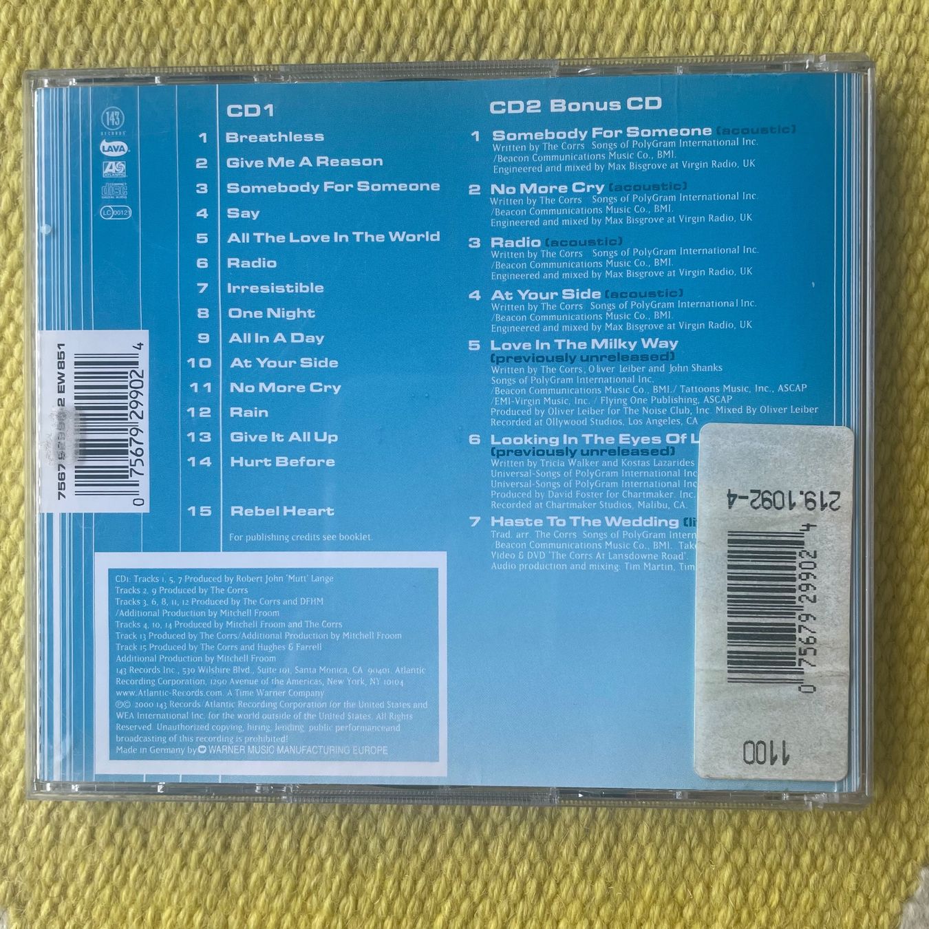 CDs: THE CORRS-2CD SPECIAL EDITION IN BLUE – D'occasion à Rorschacherberg par CD-Roli 1