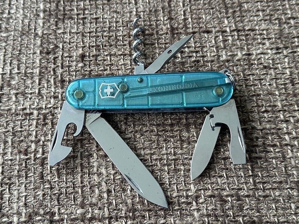 Grosses altes Sackmesser VICTORINOX transparentblau SELTEN (Gebraucht ...