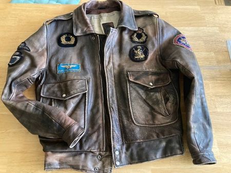 Vintage Bomber Lederjacke Grösse XL