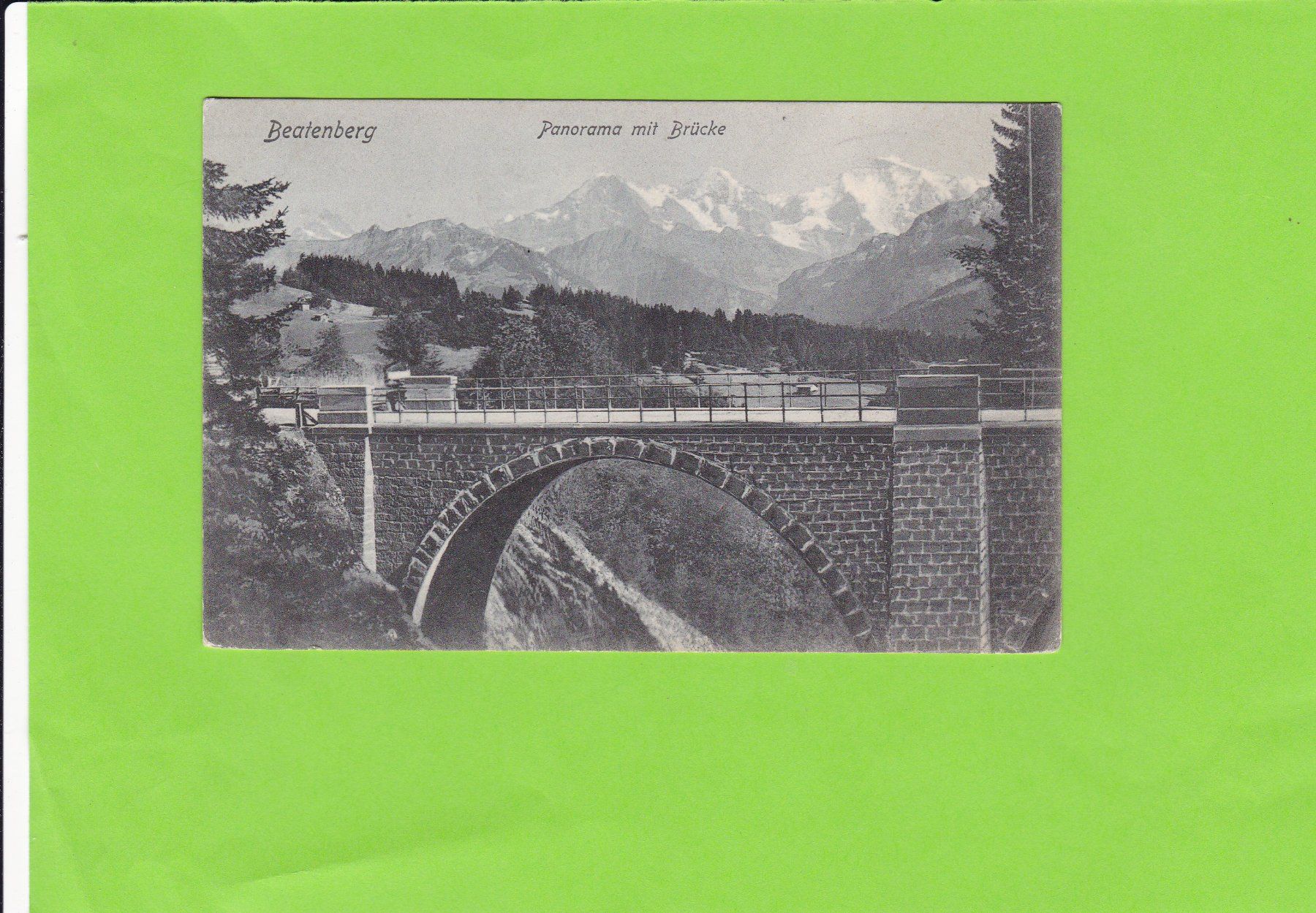 Cartoline postali: Beatenberg. Panorama mit Brücke---1905 – Usato da St. Peterzell venduto da neckertal