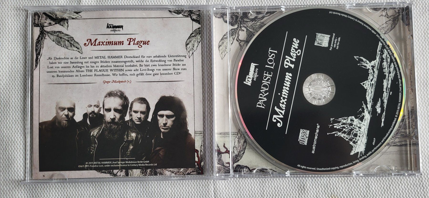CD: Paradise Lost - Maximum plague – Usato da Villars-sur-glane venduto da Epsilonhike 2