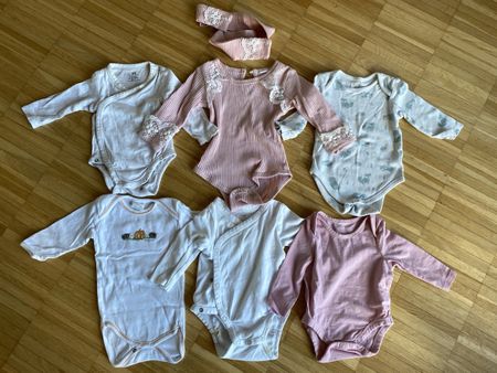Baby Bodysuits Long Sleeve 7 Pieces Size 62