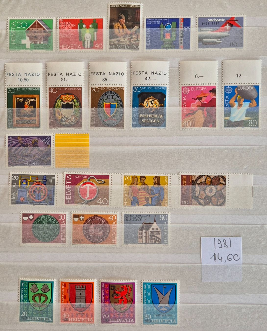 Alle Briefmarken: Jahresserie 1981 postfrisch – Gebraucht aus Buus von papillon098