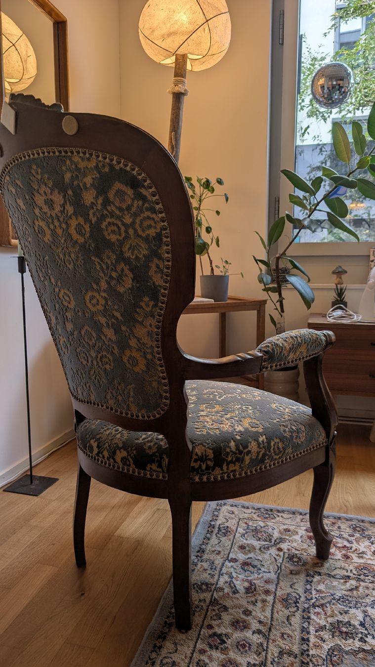 Sessel: Vintage Sessel / Fauteuil mit Blumen-Muster  – Gebraucht aus Zürich von Kmrx74 6