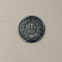 1/2 Franken 1850, knapp lesbar, 1.Bundesmünze