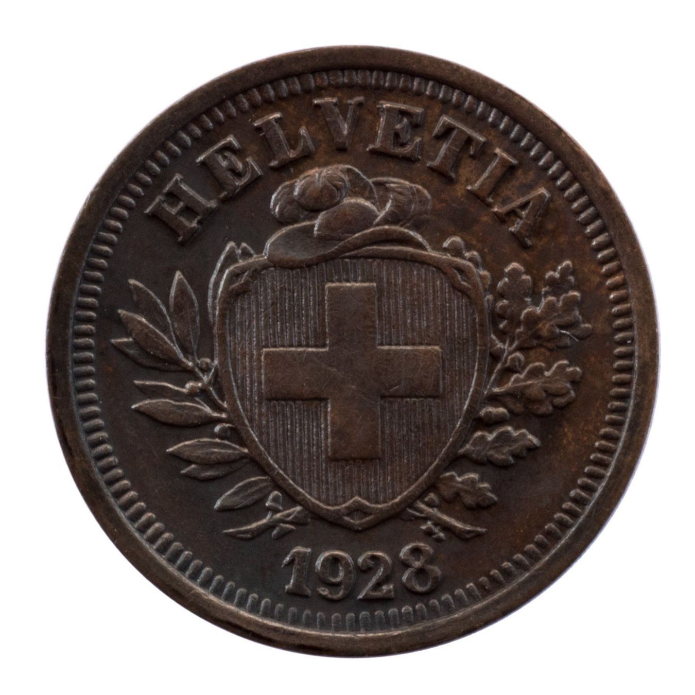 Alle Münzen: Schweiz / Suisse - 1 Rappen - 1928 STGL – Gebraucht aus Rotkreuz von Swiss-Coins