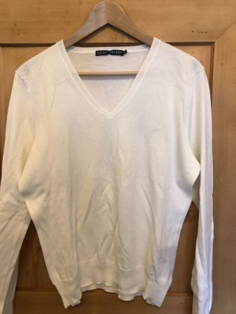 RALPH LAUREN Pullover weiss V- Ausschnitt neu und ungetragen