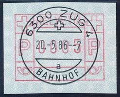 Die seltene ATM 5A breite Ziffern braunrot Vollstempel Ort